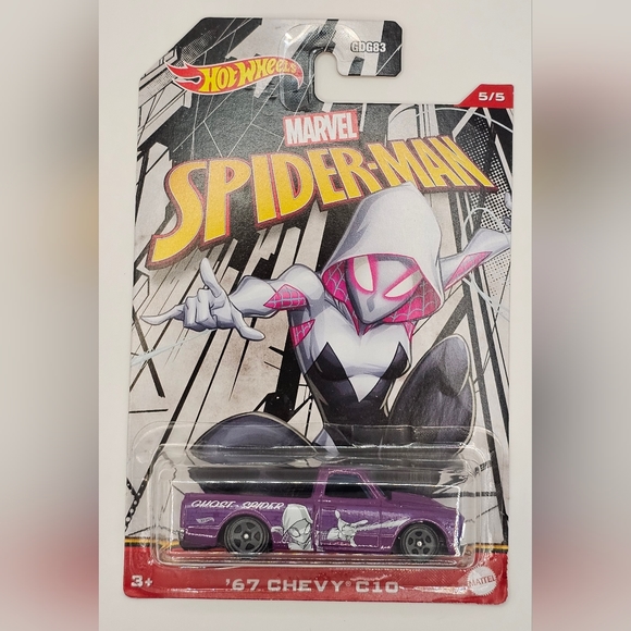 (NWT) Hot Wheels Marvel Ghost Spider '67 Chevy C10 - Picture 7 of 12